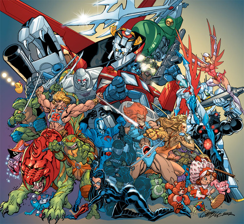 80s cartoons collage by J. Scott Campbell